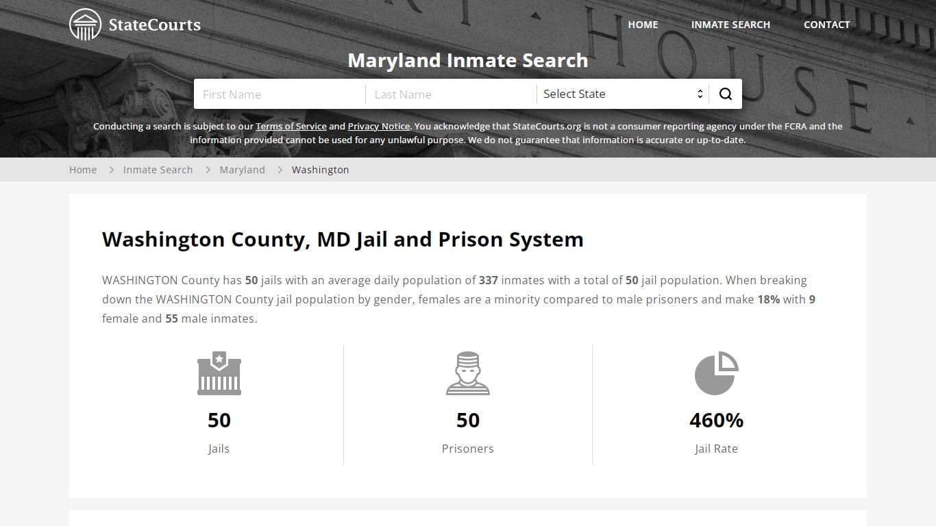 Washington County, MD Inmate Search - StateCourts