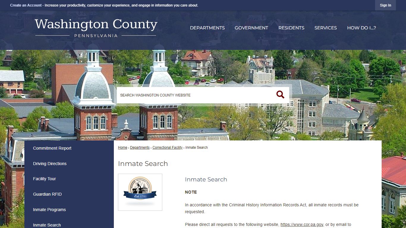 Inmate Search | Washington County, PA - Official Website